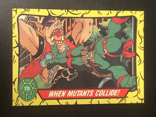 1989 Topps Teenage Mutant Ninja Turtles Card 1st Series #70 When Mutants Collide - Picture 1 of 3