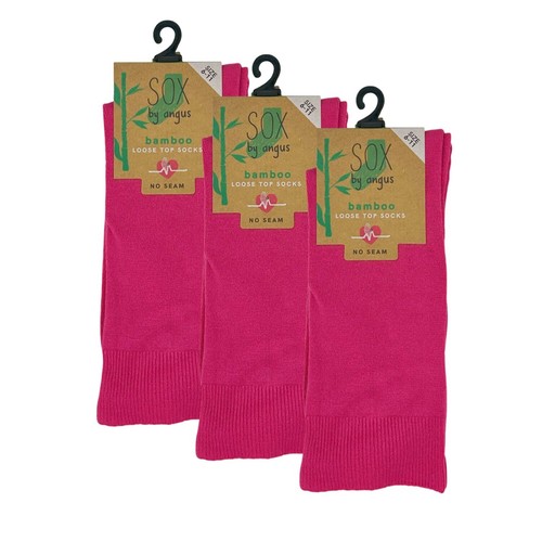 Bamboo Plain Loose Top Socks,3 Pack,SEAMLESS - Sox by Angus Brand - Picture 26 of 39