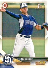 2018 BOWMAN DRAFT 1ST BASE PAPER PROSPECT #BD144 SEAN GUILBE PADRES