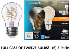 12PK Ecosmart 40 Watt Equivalent LED Filament Bulb - Dimmable Soft White 2700K