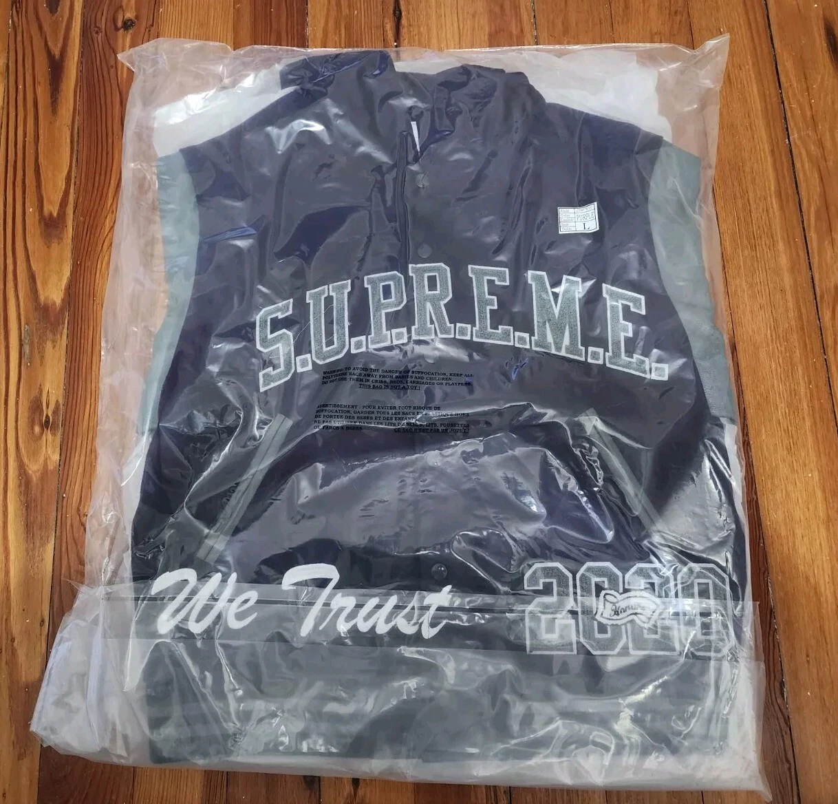 Veste universitaire à capuche Supreme King violet FW20 neuve taille L