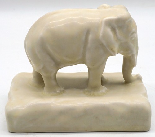 Rookwood XXIV 1924 Art Pottery Creamy Color Elephant Figurine Paperweight 2797 - Picture 5 of 10