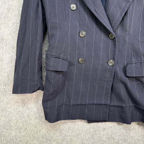 Ralph Lauren Collection Blazer Womens Size UK12 Blue Pinstriped Double-breasted - Picture 13 of 20