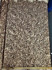Matte Coffee Curly Sequin Fabric on Poly Mesh "The Spiral Sequin" - BTY