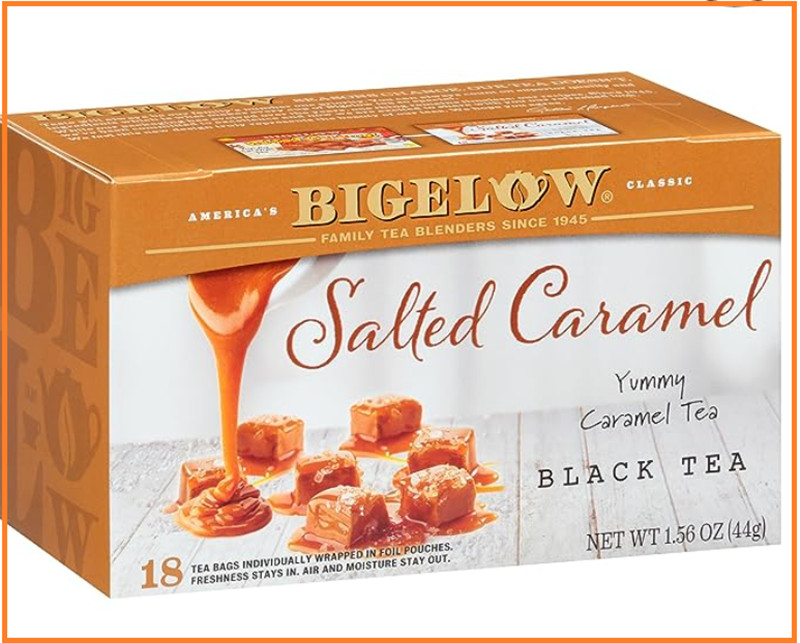 Bigelow Salted Caramel Black Tea, Caffeinated, 18 Ct (Pack of 6), 108 Total