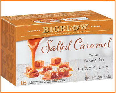Bigelow Salted Caramel Black Tea, Caffeinated, 18 Ct (Pack of 6), 108 Total