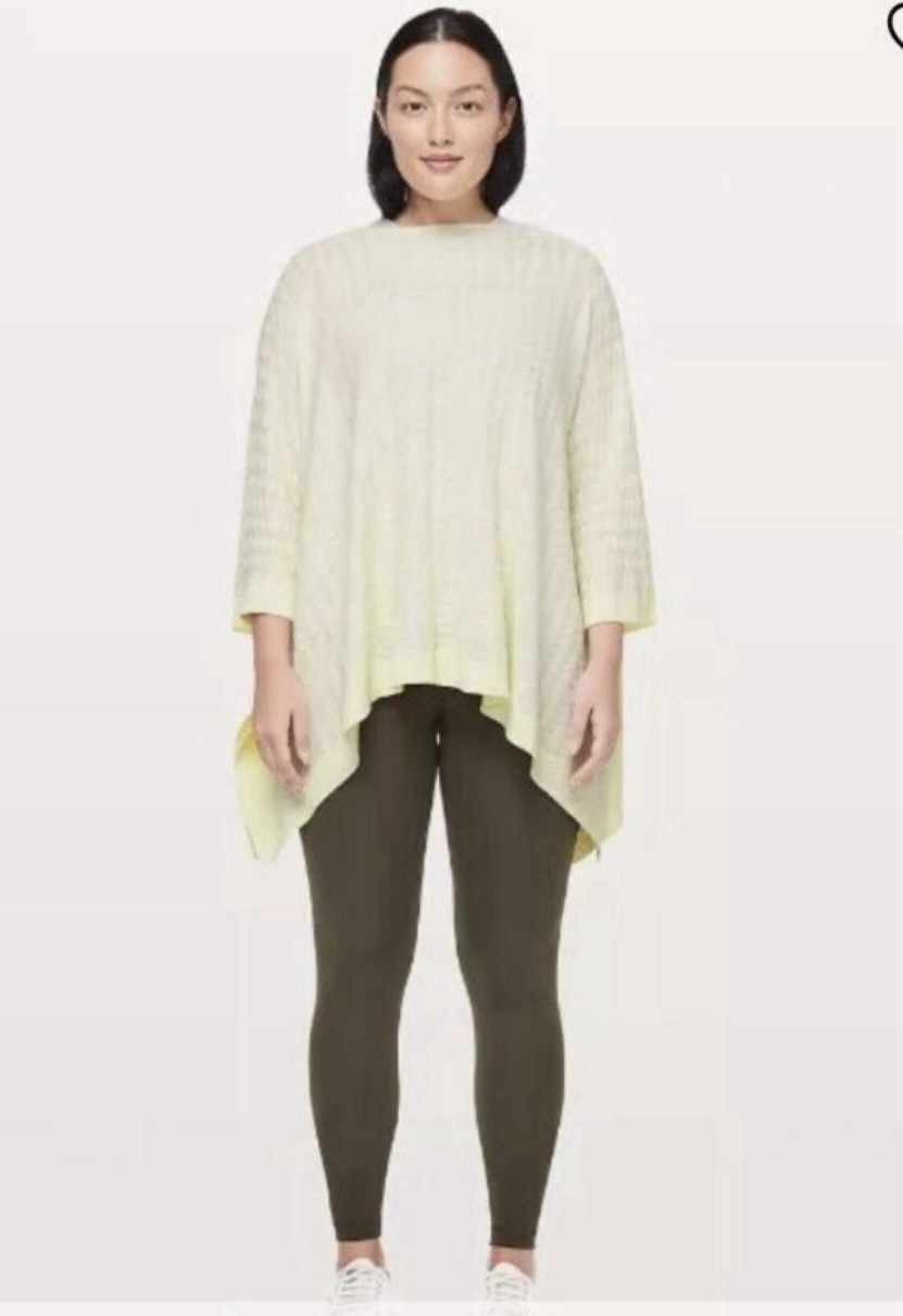 Lululemon Divinity Scarf Oversized Poncho Sweater OS Ivory Travel Athleisure
