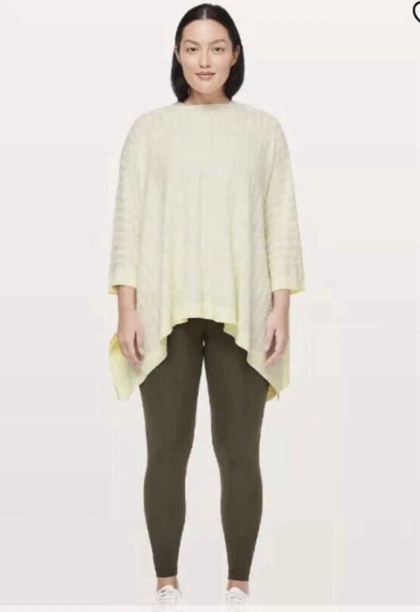 Lululemon Divinity Scarf Oversized Poncho Sweater OS Ivory Travel Athleisure