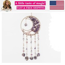 Purple Gemstone Dream Catcher 7 Chakras Tree of Life Moon Dream Catchers with...