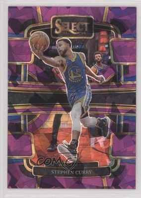 2023-24 Panini Select Concourse Purple Cracked Ice Prizm 81/99 Stephen Curry hs9