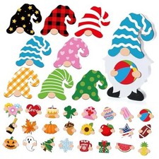 33 Pcs Interchangeable Gnome Decor Seasonal Holiday Gnome Decoration Classic