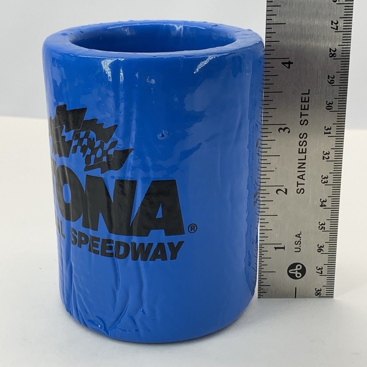Daytona Speedway KOOL KAN Insulated Blue Foam Koozie Beverage Can