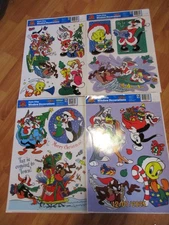 Christmas Clings Looney Tunes 15" x 12"  1998 Paper Magic NOS U Pick not a Lot
