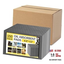 150 Pack Oil Absorbent Pads, Polypropylene oil Spill Mat 9.8 x 13 Inch Water