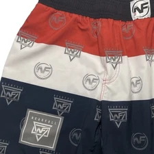 NEARFALL Wrestling MMA Shorts Mens Sz Medium Drawstring Elastic Red/White/Blue