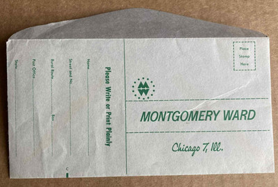 Montgomery Ward Return Envelope For Catalog Order Unused Ephemera Wards
