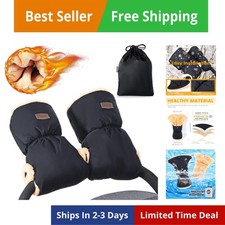 Faux Sheepskin Stroller Gloves, Universal Winter Anti-Freeze Stroller Mittens...