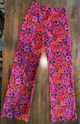 Sezane Paris Women's Floral Botanical Finecord Trousers. Size 36 EU / 27 US