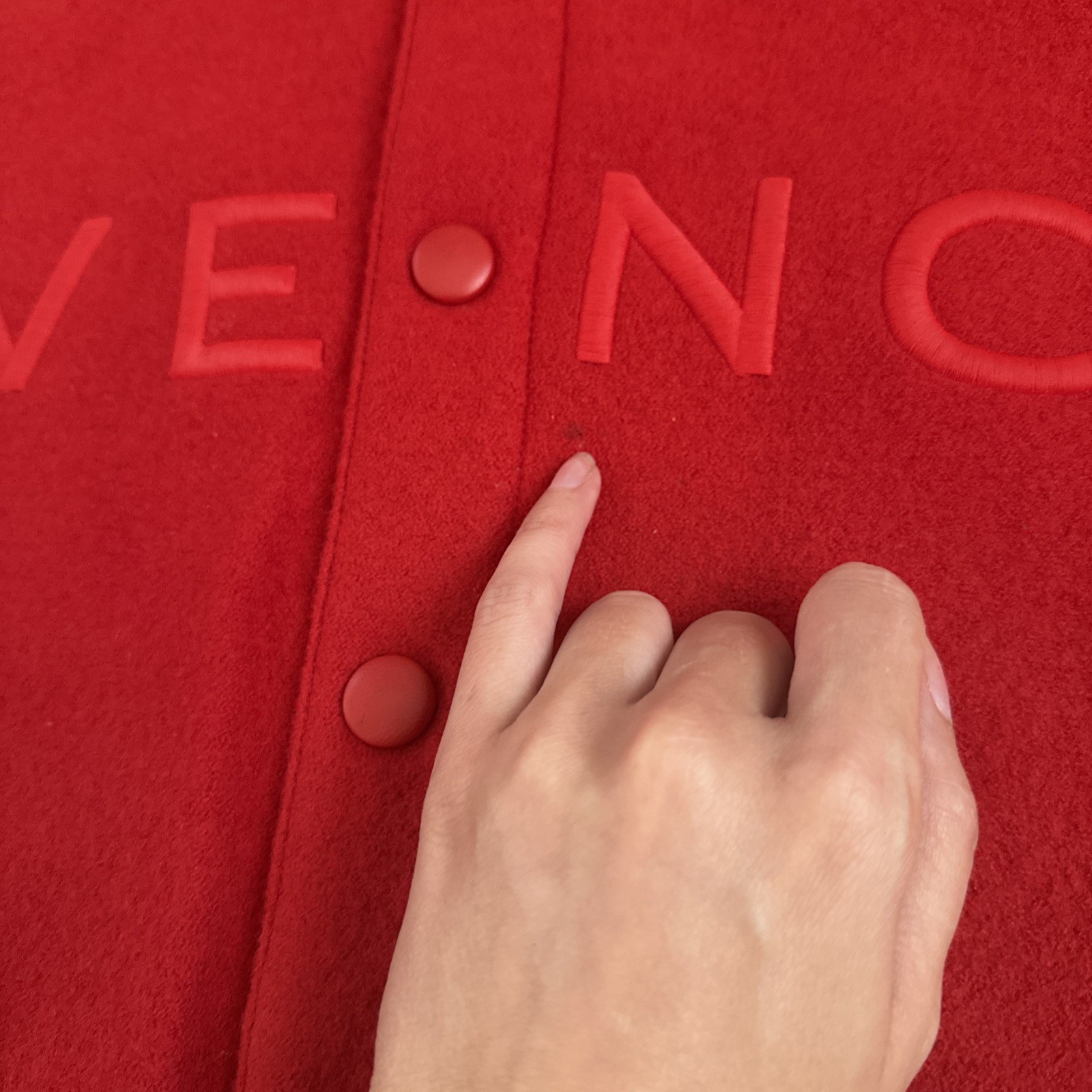 Givenchy Logo Virgin Wool Red Bomber Jacket C8 - image 8