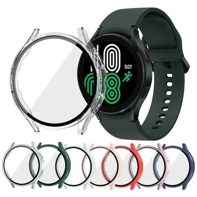 For Samsung Galaxy Watch 4 5 40/44mm Full Cover Glass Screen Protector Hard Case