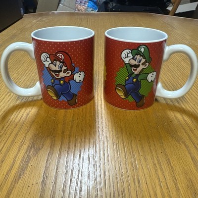 Cute Nintendo Super Mario Luigi And Yoshi Coffee 12 oz Cup Mug - Set Of 2 SNES