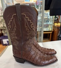 Pair Of Original Lucchese 2000 Leather Cowboy Boots,Size 10