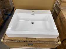 Fresca Nano 24" White Acrylic Bathroom Sink Integrated Bowl FVS8006WH Drop-In