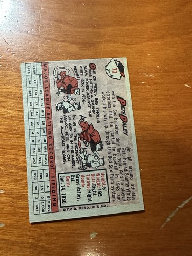 1958 Topps Pete Daley Baseballkarte #73 fast neuwertig Armalope KOSTENLOSER VERSAND - Bild 2 von 2