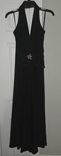 VTG Black Scott McClintock Maxi Dress Prom Formal Evening Black Rhinestone Sz 6