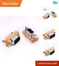 Efficient DB9 Null Modem 2 Pack - Slimline Male to Female Data Transfer Adapters