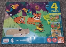 NEW! Chuckle & Roar Tray Puzzles (4)  Age 3 and UP
