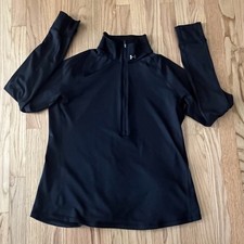 Under Armour Black Women's ColdGear Armour 1/2 Zip Pullover Thumbholes Size XL
