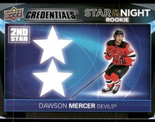 2021-22 UD Credentials #2SR-7 Dawson Mercer Star of the Night: 2nd Star Rookies