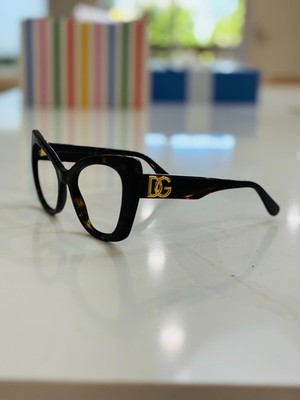 Dolce & Gabbana Tortoise Shell Frames with Gold DG Logo