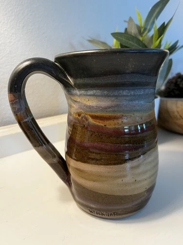 Klickitat Art Studio Pottery Handmade Coffee Mug Signed 15 oz Capacity