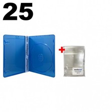25 PREMIUM SLIM Blu-Ray Single DVD Cases 7MM 100 OPP Bags