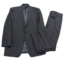 Hickey Freeman 42R 38x30 Gray Tan Stripe 2pc ...