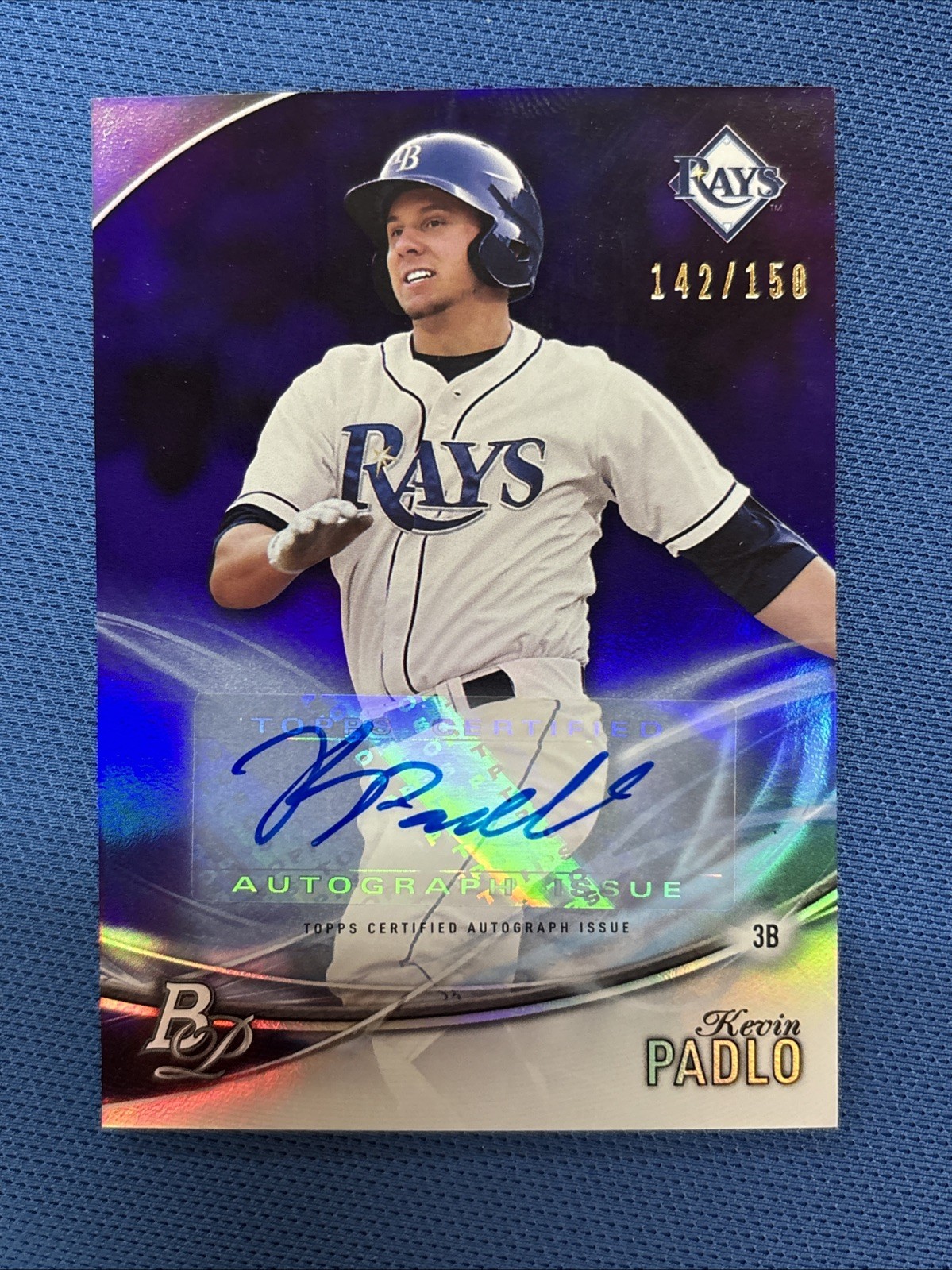 Kevin Paldo 2016 Bowman Platinum Top Prospects Auto Purple #’d 142/150 #TPA-KP