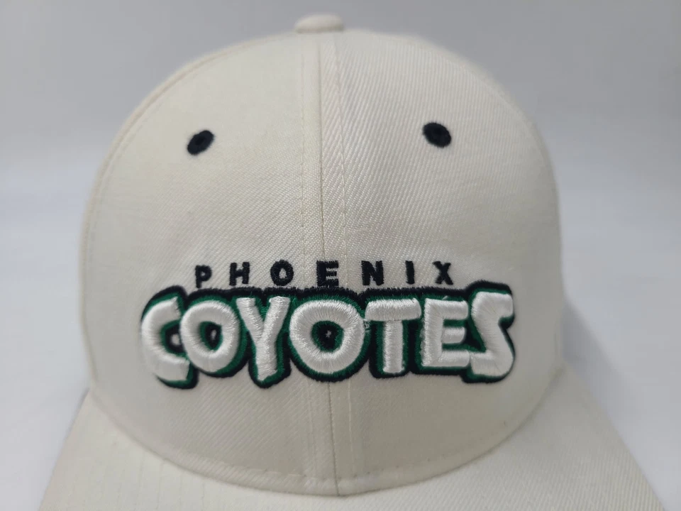 Gorra ajustable vintage Phoenix Coyotes New Era mezcla de lana NHL hockey blanca Foto 4 de 4