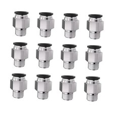 1/8 Push to Connect Fittings npt Thread to 1/4 Air 1/4"OD x 1/8"NPT 12 Straight