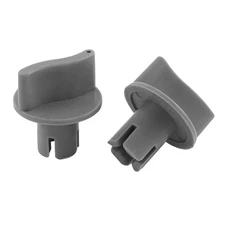 2 Pcs 6mm Gray Plastic Control Speed ON/OFF Rotary Knobs