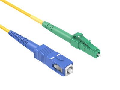 1m OS2 LC/APC TO SC/UPC Simplex Corning Fiber Optic Cable SingleMode 9/125 OF...