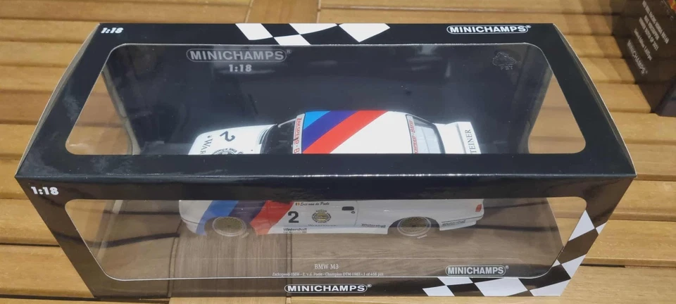 Minichamps 1/18 BMW M3 E30 Zackspeed E.Van de Poele Champion DTM 1987 #155872002 - Image 3 of 4