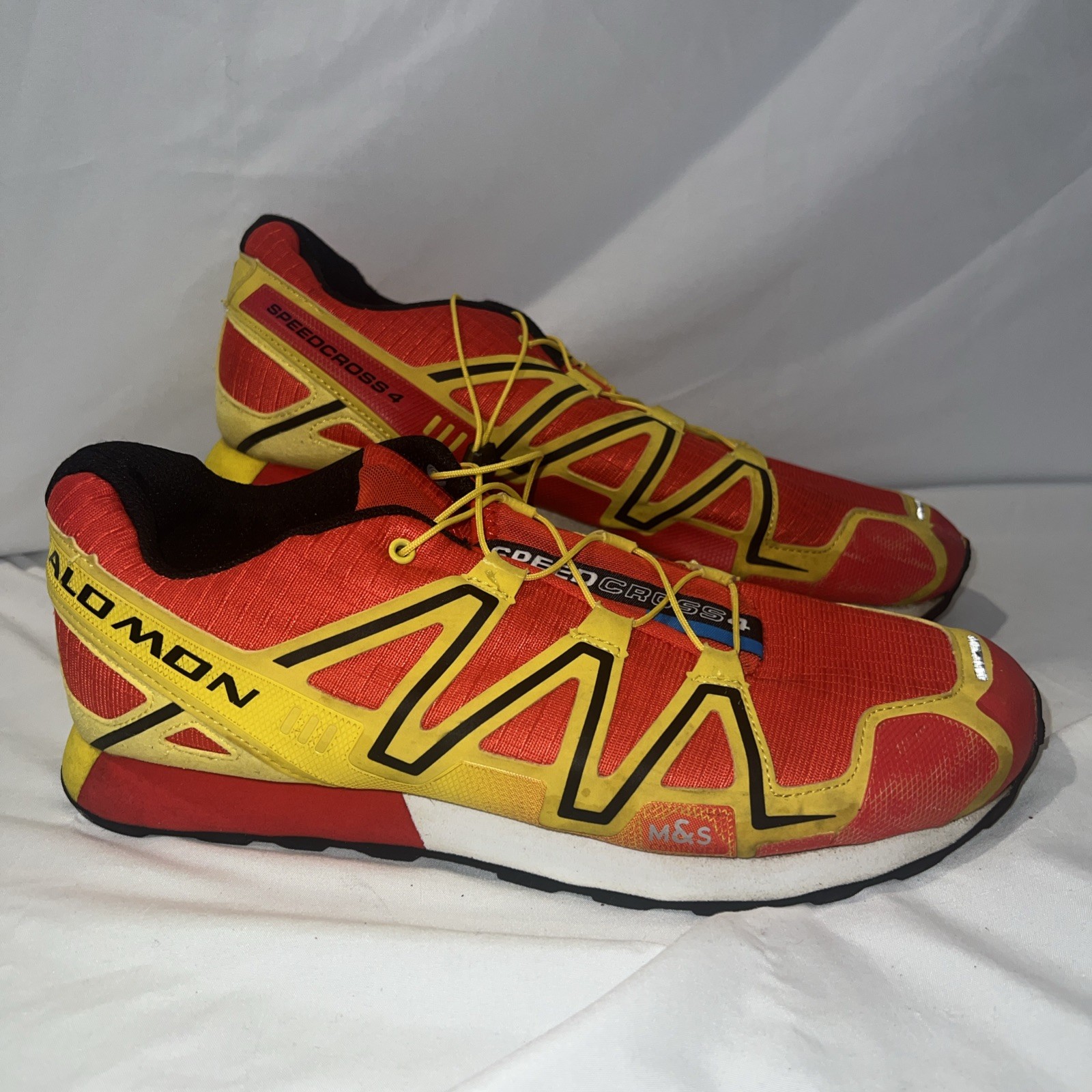 Scarpa da Trail Running Salomon Uomo Speedcross 4 Taglia 10 Rosso Giallo Sneaker
