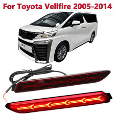 2 PCS Full LED Rear Bumper Reflector Lights Kit For Toyota Vellfire 2005-2014