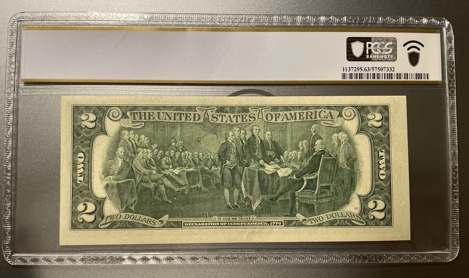 1976 $2 Notes PCGS 63 & 40 PPQ Fr1935-B NY Neff-Simon Consecutive Pair Rare - Image 3 of 4