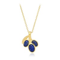 Cavill Lapislazuli Halskette Damen 925 Silber Vergoldet 2,45Ct Blau