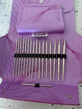Addi Interchangeable Long Tip Knitting Needle Set. Complete Set.