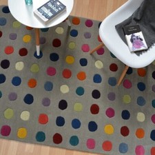 Asiatic Spotty Funk Rug 07 Multi Large Living Room Dots Wool Bedroom Area Rugs