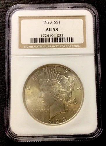 1923 Peace Silver Dollar! NGC AU 58! ENN Coins